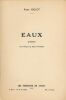 Eaux . HALLOT Roger