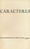 CaractèreS. Revue internationale de Poesie et d'idées 34 - 35. COLLECTIF 