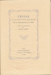 Cécile ou les rencontres amoureuses par un chroniqueur de ce temps