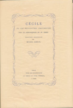 Cécile ou les rencontres amoureuses par un chroniqueur de ce temps. ANONYME - SIMEON Michel