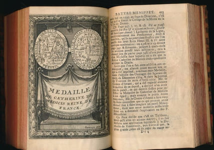 Satyre Menippée, de la vertu du Catholicon d'Espagne, et de la tenue des Etats de Paris. A laquelle est ajouté un discours sur l'interprétation du mot de Higuiero del Infierno, & qui en est l'auteur. Plus le Regret sur la mort de l'Asne Ligueur d'une Damoiselle, qui mourut pendant le Siège de Paris