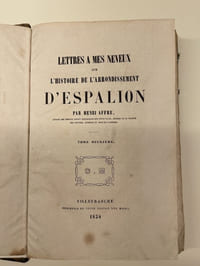 Lettres à mes neveux sur l'arrondissement d'Espalion. Tome II seul
