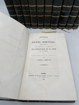 Annales de la société séricicole, fondée en 1837, pour l'amélioration et la propagation de l'industrie de la soie en France. 1837 - 1851. 11 volumes. ...
