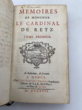 Mémoires de Monsieur le Cardinal de Retz. Tome 1. RETZ Cardinal de