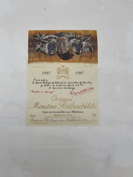 Affiche Château Mouton Rotschild 1987. . Hans ERNI - Philippine de ROTSCHILD 