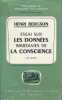 Essai sur les données immédiates de la conscience . BERGSON Henri 