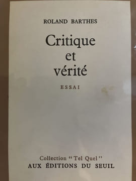 Critique et vérité. Essai. BARTHES Roland 