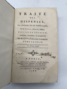 Traité des dispenses en général et en particulier