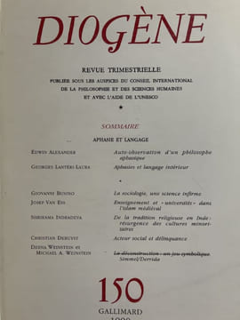 Diogène. N° 150 - Aphasie et langage. Diogène