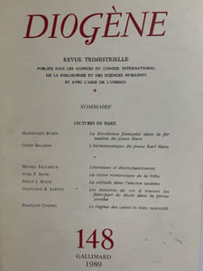 Diogène. N° 148 - Lectures de Marx
