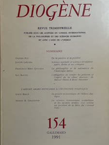 Diogène. N° 154 - L'apport arabo-musulman à l'économie politique