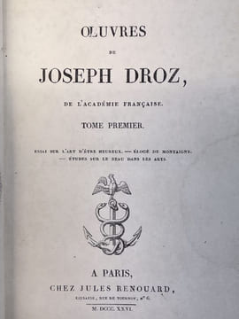 Oeuvres. DROZ Joseph