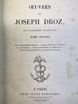 Oeuvres. DROZ Joseph