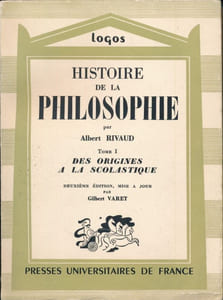 Histoire de la philosophie. Tome I : Des origines à la scolastique
