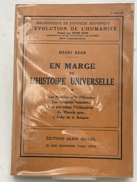 En marge de l'histoire universelle. BERR Henri