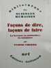 Façons de dire, façons de faire. La laveuse, la couturière, la cuisinière . VERDIER Yvonne