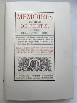 Les mémoires du Sieur de Pontis, officier des Armées du Roy. PONTIS Sieur de ] SERVIER J
