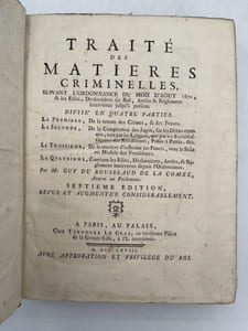 Traité des matières criminelles suivant l'ordonnance du mois d'Août 1670