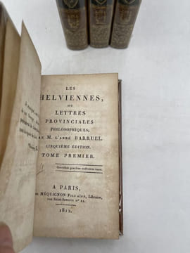 Les Helviennes ou Lettres provinciales philosophiques. BARRUEL Abbé