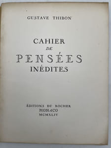 Cahier de pensées inédites
