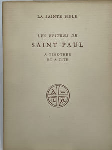 Les épitres de Saint Paul à Timothée et à Tite