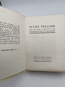Jules Tellier. Ses oeuvres publiées par Raymond de la Tailhède