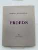 Propos . JOUHANDEAU Marcel