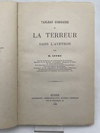 Tableau sommaire de la Terreur dans l'Aveyron