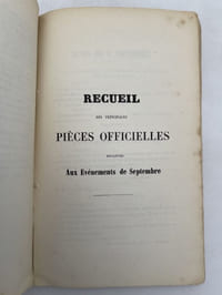 Relation officielle des évènements de septembre 1856 dans le canton de Neuchatel en Suisse.