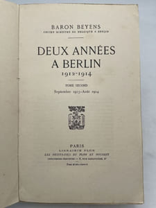 Deux années à Berlin. Tome second : septembre 1913 - août 1914