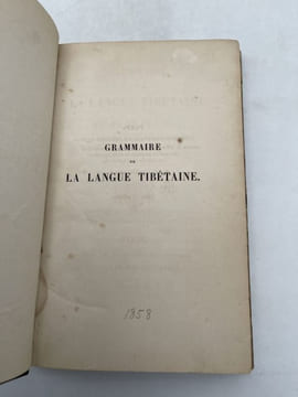 Grammaire de la Langue Tibétaine. FOUCAUX Philippe-Edouard