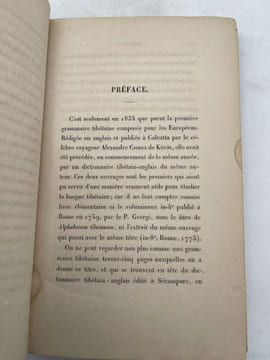 Grammaire de la Langue Tibétaine. FOUCAUX Philippe-Edouard