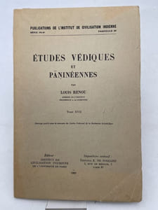 Etudes védiques et paninéennes. Tome XVII