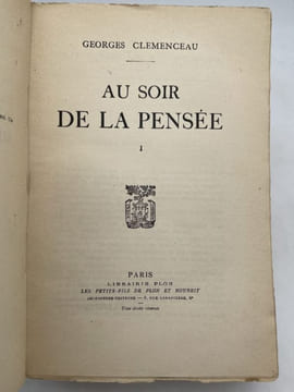 Au soir de la pensée. CLEMENCEAU Georges