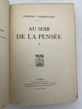 Au soir de la pensée. CLEMENCEAU Georges