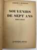 Souvenirs de sept ans 1937-1944.. CARCOPINO Jérôme
