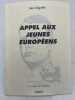 Appel aux jeunes Européens. DEGRELLE Léon