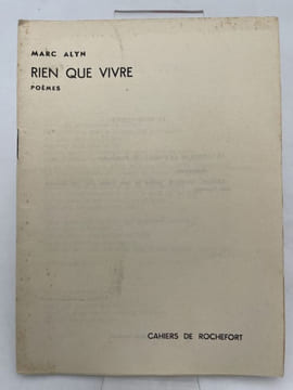 Rien que vivre. ALYN Marc