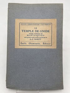 Le temple de Gnide. Poème Pastoral