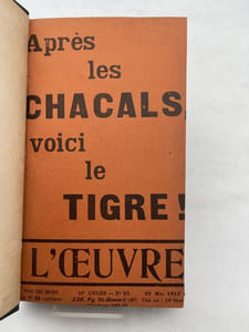 L'oeuvre. 1913. 15 numéros