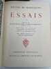 Essais. MONTAIGNE Michel de