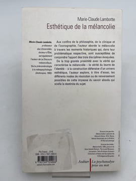 Esthétique de la mélancolie. LAMBOTTE Marie Claude
