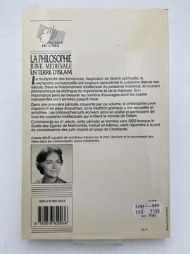 La philosophie juive médiévale en terre d'islam. SIRAT Colette
