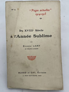 Du XVIIIe Siècle à l'Année Sublime