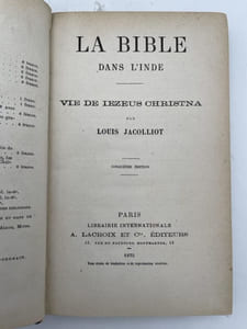 La Bible dans l'Inde. Vie de Iezeus Christna