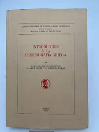 Introduccion a la lexicografia griega