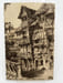 Gravure Eau forte originale: Lisieux Maisons de bois en face Saint Jacques. REX  pseudonyme d'Emile LEROI