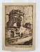 Gravure Eau forte originale : Caen, la Tour des Gens d'Armes. REX pseudonyme d'Emile LEROI