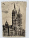 Gravure Eau forte originale : Caen, l'Abbaye aux Hommes. REX pseudonyme d'Emile LEROI