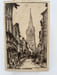 Gravure Eau forte originale : Bayeux, rue des Cuisiniers. REX pseudonyme d'Emile LEROI